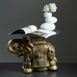 Подставка - стол "Слон" золото ПОЛИСТОУН