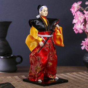 Кукла коллекционная &quot;Воин в ярком кимоно с саблей&quot; 30х12,5х12,5 см