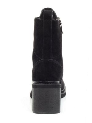 04-SE21W-2B BLACK Ботинки зимние женские (натуральная замша, натуральный мех)