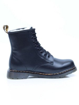 04-MB6021-1 BLACK Ботинки зимние женские (натуральная кожа, натуральный мех)