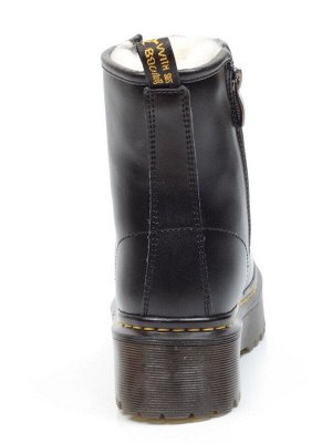 04-MB6022-1 BLACK Ботинки зимние женские (натуральная кожа, натуральный мех)