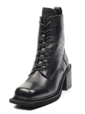 04-E21W-2A BLACK Ботинки зимние женские (натуральная кожа, натуральный мех)