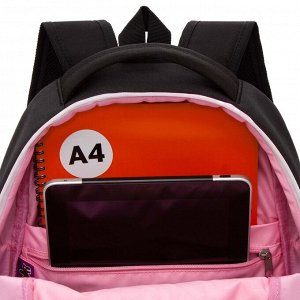 Рюкзак школьный GRIZZLY с карманом для ноутбука 13", жесткой спинкой, двумя отделениями, для девочки