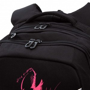 Рюкзак школьный GRIZZLY с карманом для ноутбука 13", двумя отделениями, анатомической спинкой, для девочки