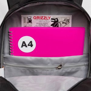 Рюкзак школьный GRIZZLY с карманом для ноутбука 13", анатомической спинкой, для девочки