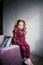 Комбинезон футер Кляксы бордо