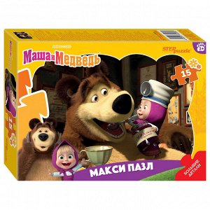 Контурный МАКСИ пазл 15 эл.  "Маша и Медведь" (Анимаккорд) 65006