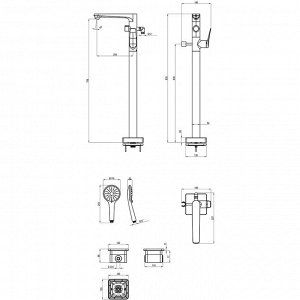 LM3744MW "BRONX" Смеситель для ванны напольный, белый