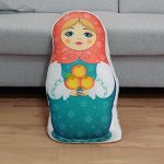 Декоративная подушка &quot;Матрешка&quot;, мягкая, плотная, для дивана, кровати, кресла, на подарок, 47 x 26 x 6 см