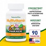 Nature`s Plus Animal Parade Multivitamin Sugar Free, 90таб. Мультивитамины