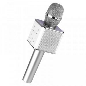 Беспроводной караоке микрофон Q7 серебро