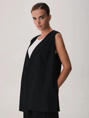 Oversize жилет с разрезами