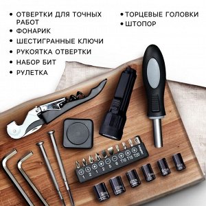 Подарочный набор инструментов в бутылке «Настоящему мужчине», 23 предмета