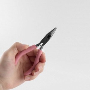 Тонкогубцы с зазубринами, для рукоделия, 12x6.5 см, розовые