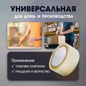 Лента клейкая ТУНДРА, прозрачная, 40 мкм, 48 мм x 100 м