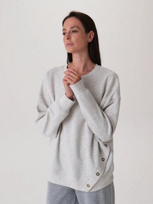 Однотонный oversize свитшот Светло-серый