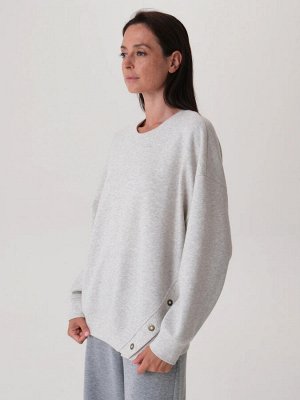 Однотонный oversize свитшот Светло-серый