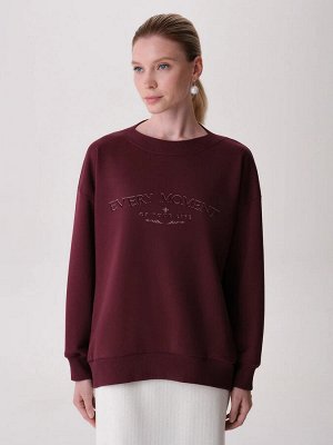 Oversize свитшот с принтом Фиолетовый