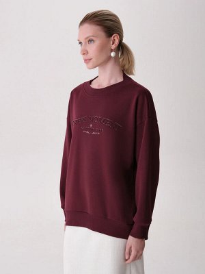 Oversize свитшот с принтом Фиолетовый