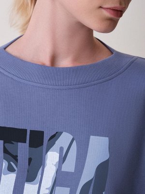 Oversize свитшот с принтом Голубой