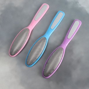 Пилка для пяток, металлическая, с пилкой на ручке, 17 см, МИКС