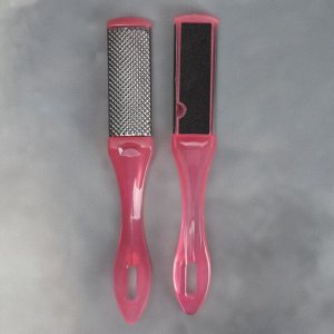 Пилка для пяток, металлическая/наждачная, двусторонняя, 17 см, МИКС