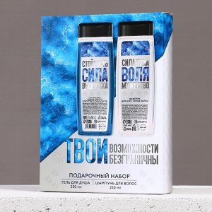 Подарочный набор новогодний «Возможности безграничны»: гель для душа и шампунь для волос, 2x250 мл, Чистое счастье