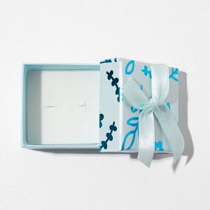 Коробочка подарочная под кольцо/серьги «Цветы и листья», 5x5 (размер полезной части 4.5x4.5 см), МИКС, вставка белая