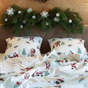 Постельное белье "Этель" 2 сп Новогодний лес 175*215 см, 200*220 см, 70*70 см - 2 штуки