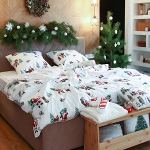 Постельное белье "Этель" 2 сп Новогодний лес 175*215 см, 200*220 см, 70*70 см - 2 штуки
