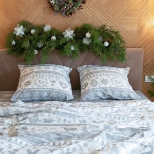 Постельное белье новогоднее "Этель" Дуэт Скандинавский 143*215 см - 2 штуки, 220*240 см, 70*70 см - 2 штуки