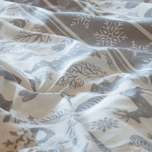 Постельное белье новогоднее "Этель" Дуэт Скандинавский 143*215 см - 2 штуки, 220*240 см, 70*70 см - 2 штуки