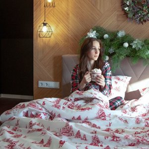 Постельное бельё "Этель" Евро Русская деревенька 200х217 см, 220х240 см, 70х70 см - 2 шт, бязь