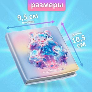 Записная книжка подарочная 96л,линия, цветной блок,обложка ПВХ 3D Аниме (9,5х10,5см)