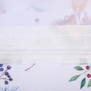 Комплект штор для кухни с подхватами Christmas wreaths 145x180 см - 2 штуки, габардин