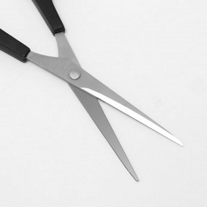 Ножницы парикмахерские с упором, лезвие — 6.5 см, чёрные