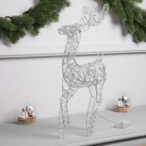 Светодиодная фигура «Олень бежевый» 45x22x6 см, 20 LED, батарейки ААx2 (не в комплекте), свечение теплое белое