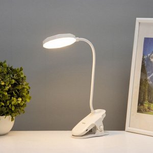 Светильник на прищепке с подставкой под телефон «Грань» 5 Вт LED USB 2700-6500К белый