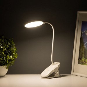 Светильник на прищепке с подставкой под телефон «Грань» 5 Вт LED USB 2700-6500К белый