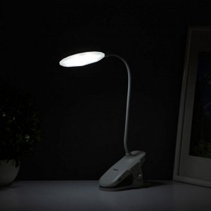 Светильник на прищепке с подставкой под телефон «Грань» 5 Вт LED USB 2700-6500К белый