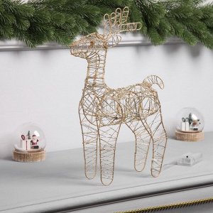 Светодиодная фигура «Олень бежевый» 35x19x8 см, 20 LED, батарейки ААx2 (не в комплекте), свечение теплое белое