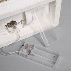 Фигура деревянная «Хижина» 21x23x9 см, 5 LED, батарейки ААx2 (не в комплекте), свечение тёплое
