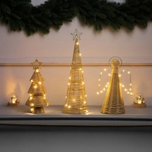 Фигура световая «Ангел плетёный», 32x16х9 см, 20 LED, батарейки ААх2 (не в комплекте), свечение теплое белое