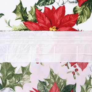 Комплект штор Доляна «Рождественские цветы» 145x180 см-2штуки. с подхватами, 100% п/э, 140 г/м²