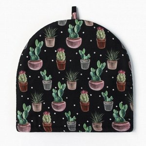 Грелка на чайник Этель Succulents 28*28 см, 100% хлопок, саржа 190 г/м*