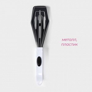 Лопатка двойная Доляна «Помощник», 30 см, с держателем