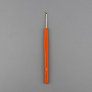 Крючок для вязания, с силиконовой ручкой, d=1.5 мм, 13 см, оранжевый