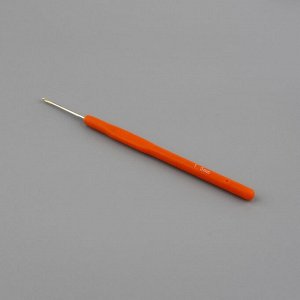 Крючок для вязания, с силиконовой ручкой, d = 1,5 мм, 13 см, цвет оранжевый