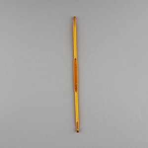 Крючок для вязания, двусторонний, d=3/4 мм, 13 см, цвет золотой