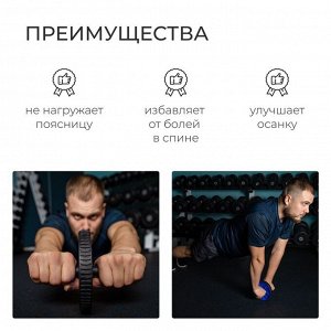 Ролик для пресса ONLYTOP, 1 колесо, с ковриком, цвета МИКС